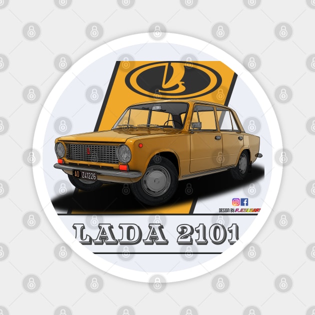 Lada 2101 1970 Yellow Magnet by PjesusArt